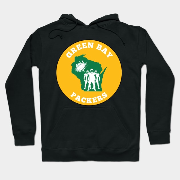 Vintage Green Bay Packers Football Hoodie by TeeStory